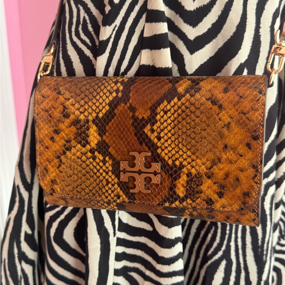 Authentic Tory Burch Brown Exotic Crossbody Bag - Picture 6 of 6
